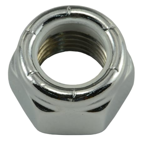 Midwest Fastener Nylon Insert Lock Nut, 7/16"-20, Steel, Chrome Plated, 10 PK 74312